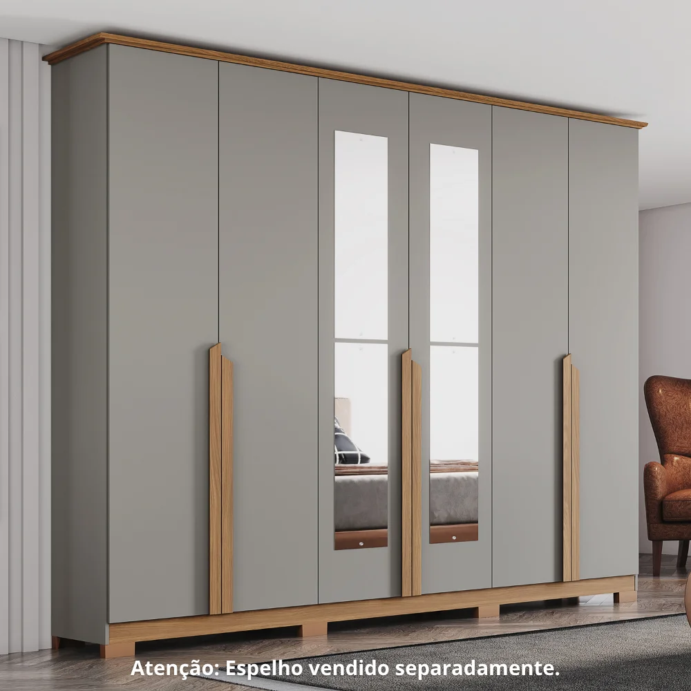 Guarda-Roupa Nepal/ Andréas 06 Pts D309 - Cinza Nature (169)