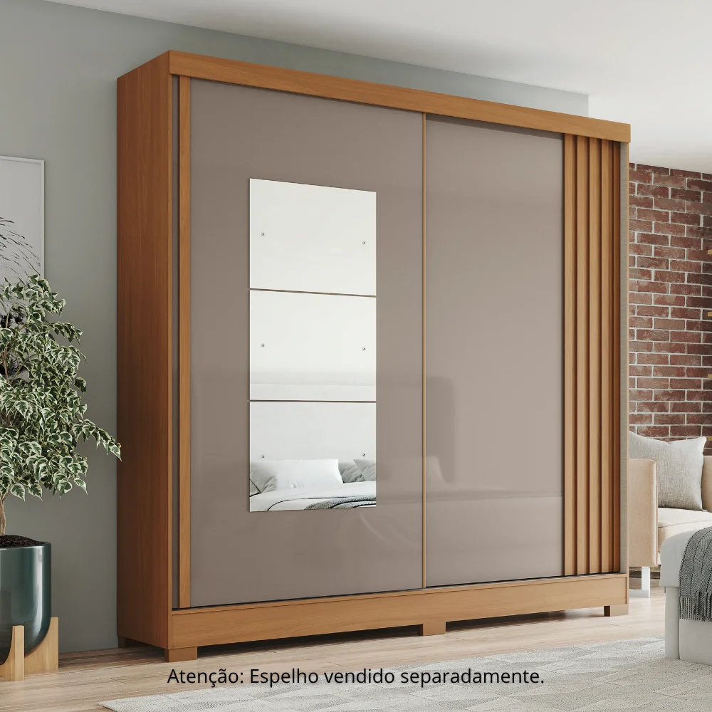 Guarda-Roupa Cannes/ B385 - Cinamomo/Off White/Avelã FLEX