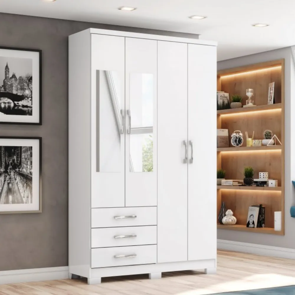 Guarda-Roupa Portugal/Caju 04 pts - Branco