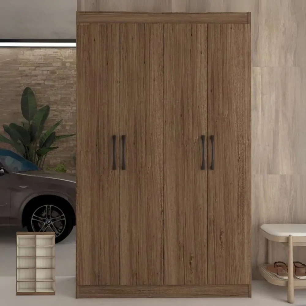 Armário Multiuso Genova 4 Pts Duetto- M5000 - Castanho