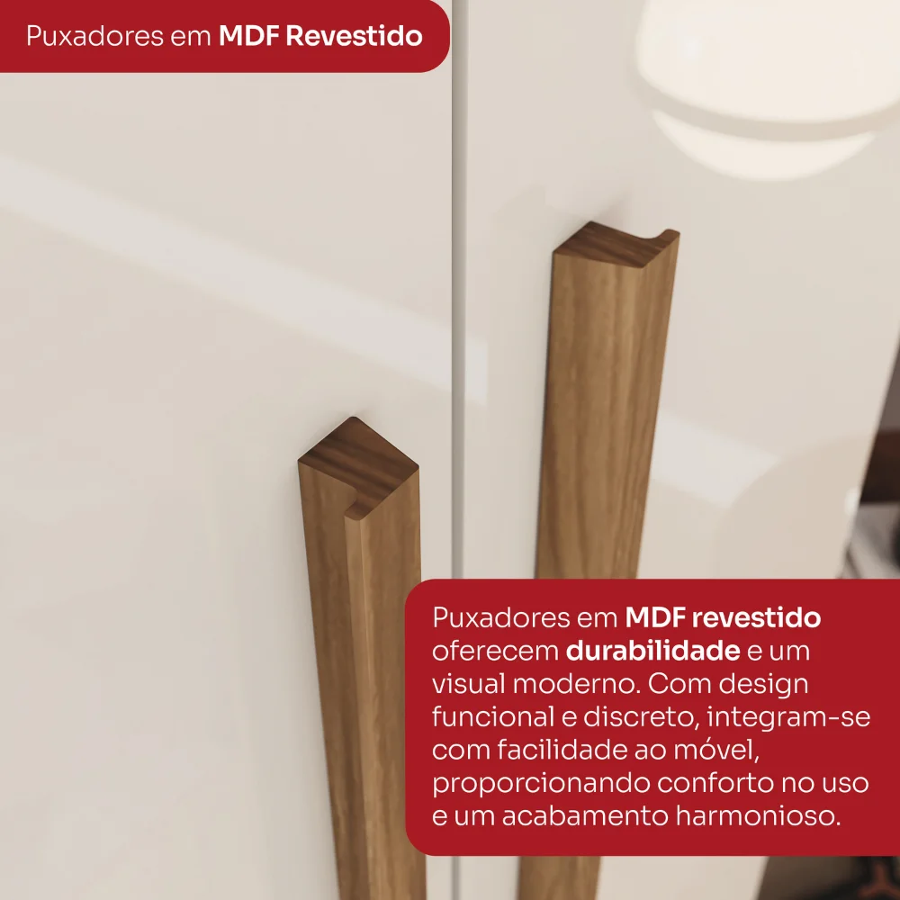 Guarda-Roupa Beirute/Cover - Off White Nature - Foto 4