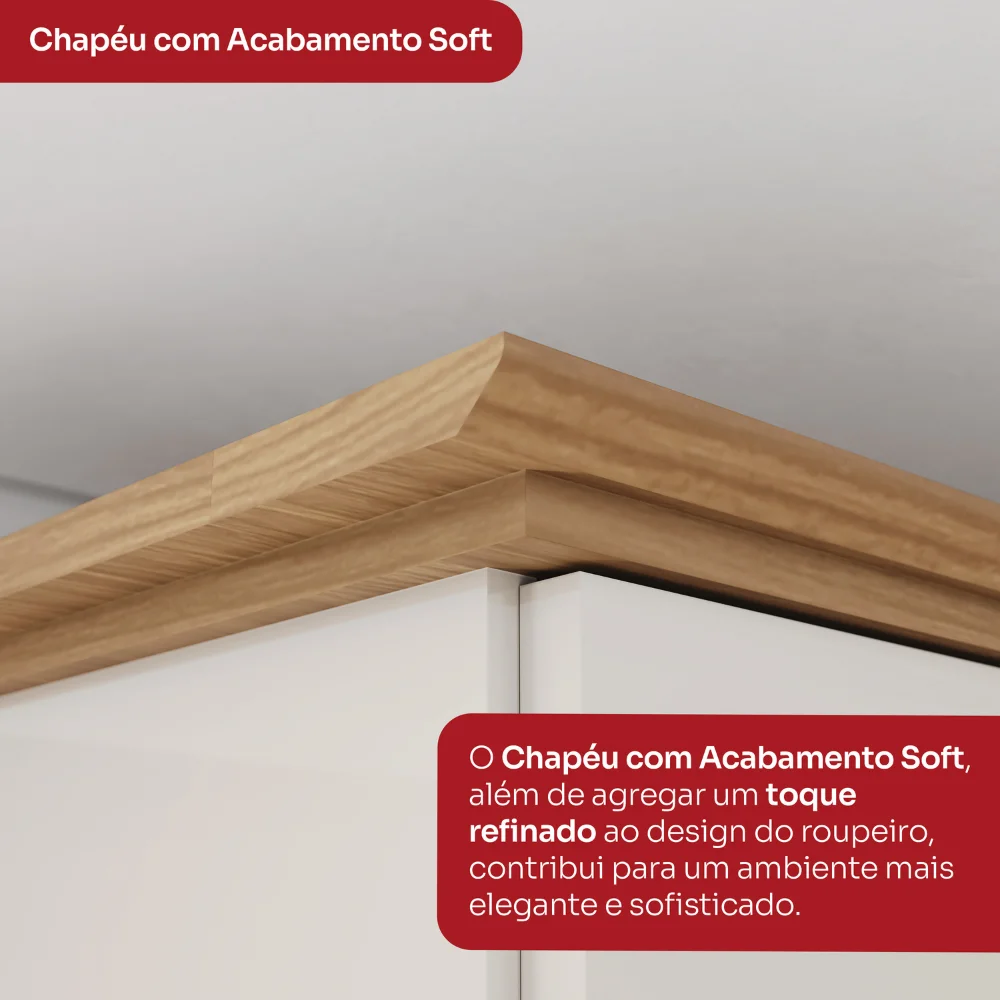 Guarda-Roupa Beirute/Cover - Off White Nature - Foto 5