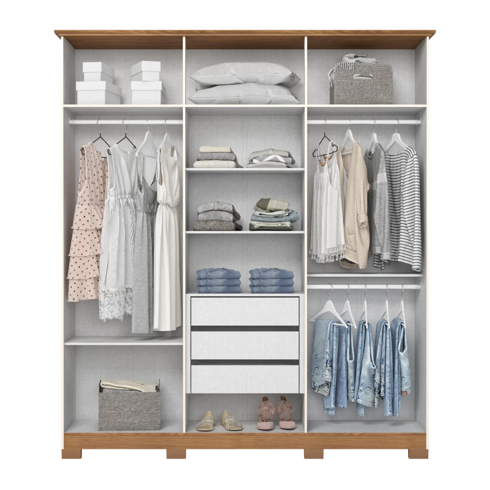 Guarda-Roupa Beirute/Cover - Off White Nature - Foto 7