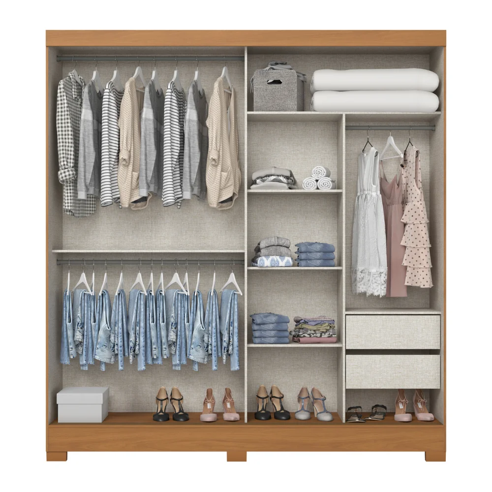 Guarda-Roupa Cannes/ B385 - Cinamomo/Off White/Avelã FLEX - Foto 8