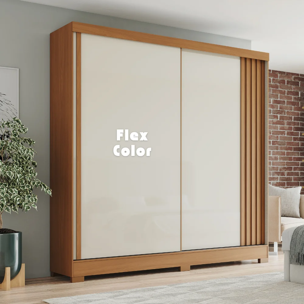 Guarda-Roupa Cannes/ B385 - Cinamomo/Off White/Avelã FLEX - Foto 4