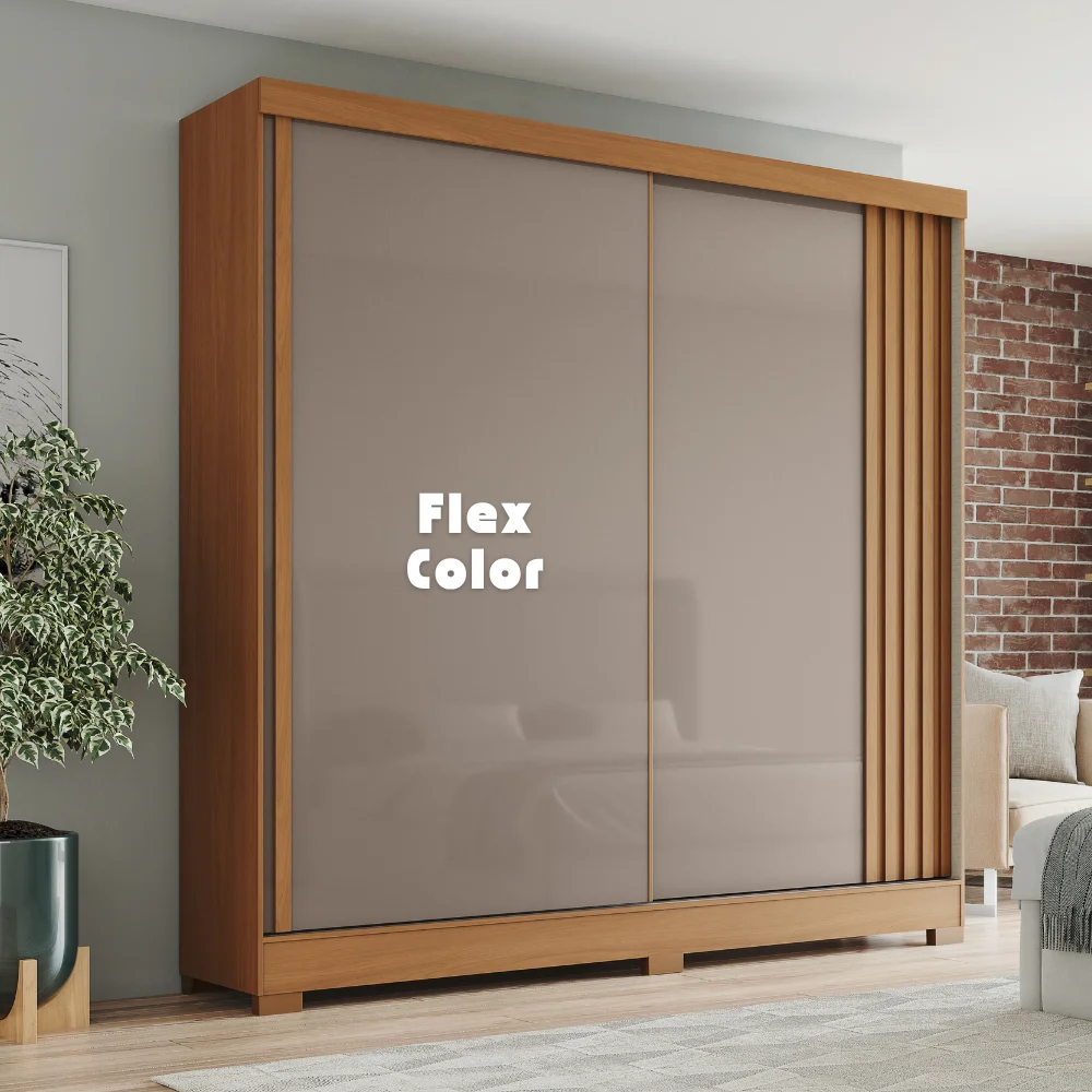 Guarda-Roupa Cannes/ B385 - Cinamomo/Off White/Avelã FLEX - Foto 5