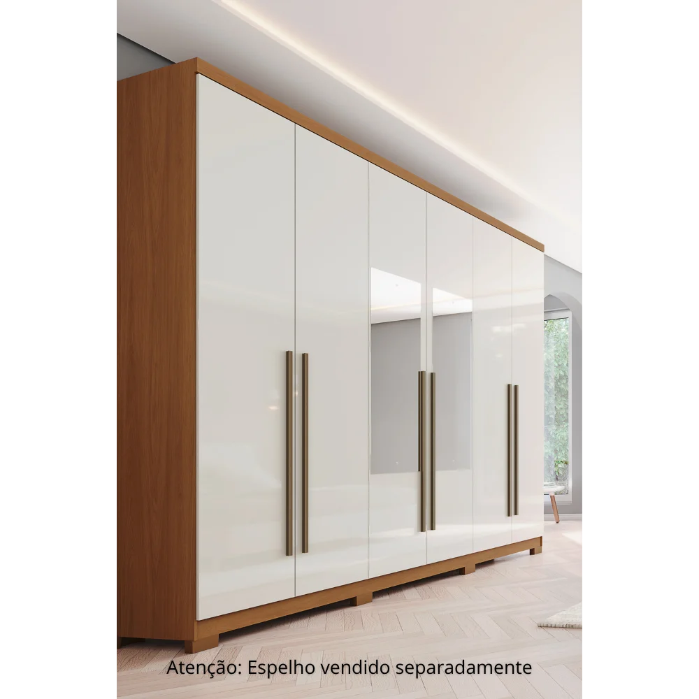 Guarda-Roupa Malaga/New Jade - Cinamomo/Off White - Foto 3
