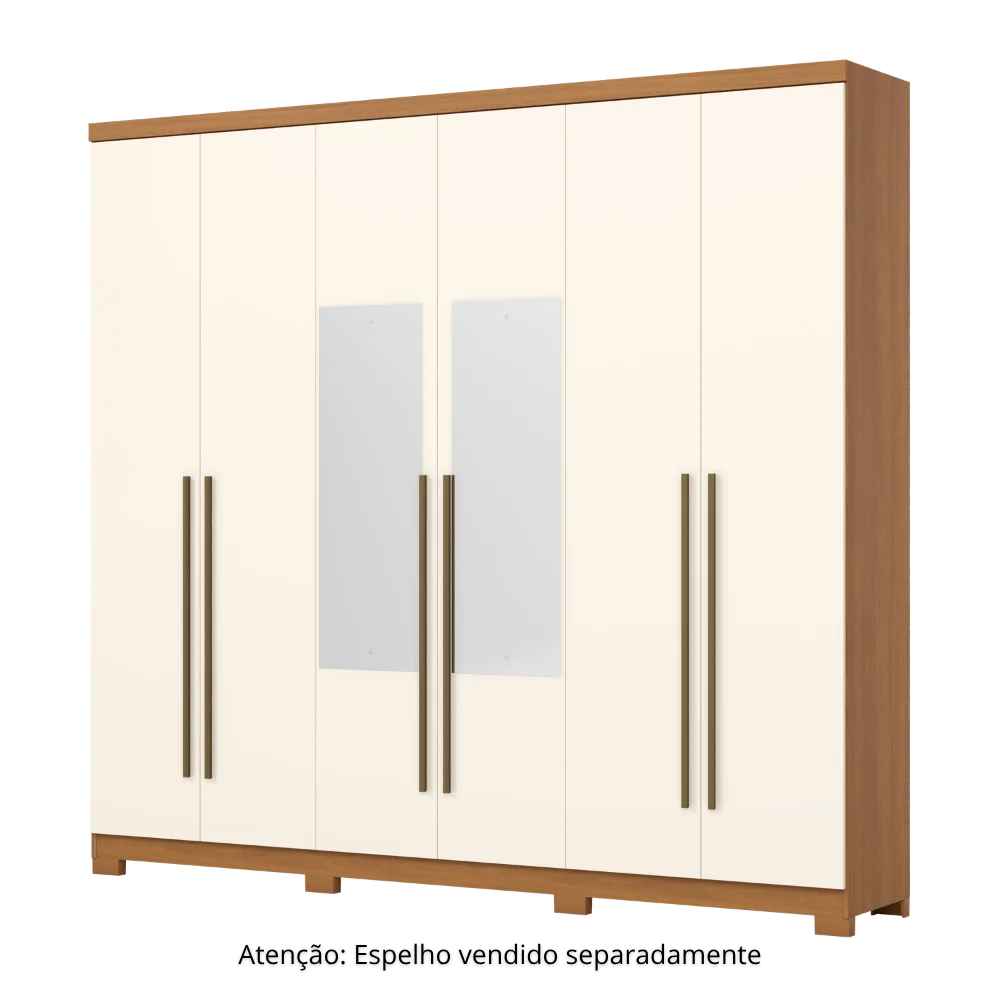 Guarda-Roupa Malaga/New Jade - Cinamomo/Off White - Foto 4