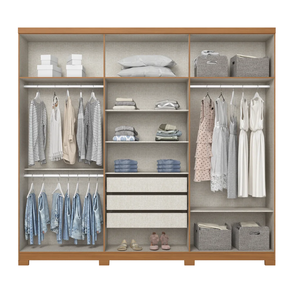 Guarda-Roupa Malaga/New Jade - Cinamomo/Off White - Foto 7