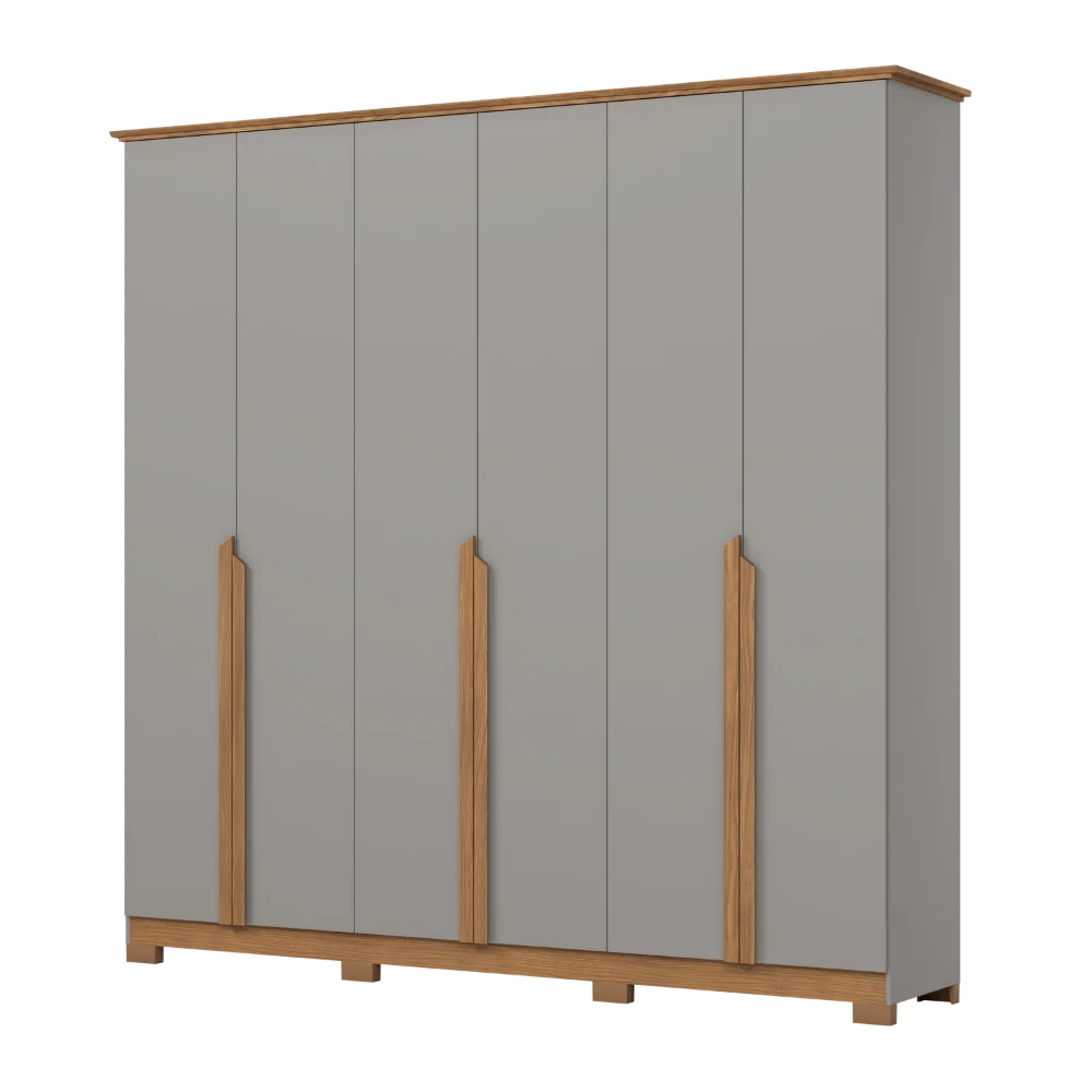 Guarda-Roupa Nepal/ Andréas 06 Pts D309 - Cinza Nature (169) - Foto 4