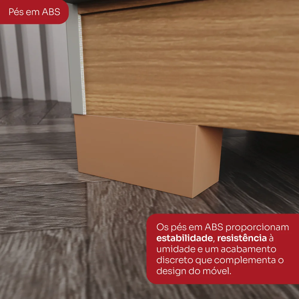 Guarda-Roupa Nepal/ Andréas 06 Pts D309 - Cinza Nature (169) - Foto 11