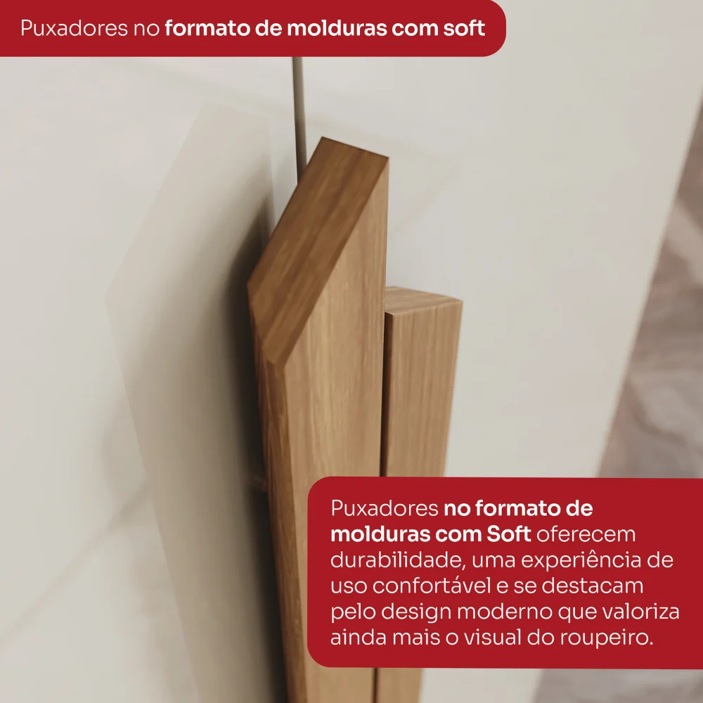 Guarda-Roupa Nepal/ Andréas 06 Pts D309 - Nature off White (127) - Foto 9