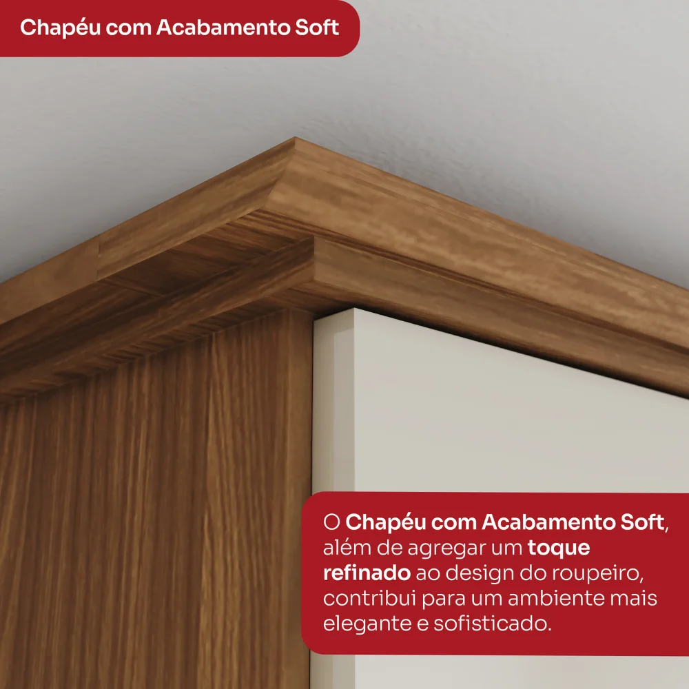 Guarda-Roupa Nepal/ Andréas 06 Pts D309 - Nature off White (127) - Foto 10