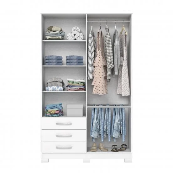 Guarda-Roupa Portugal/Caju 04 pts - Branco - Foto 6