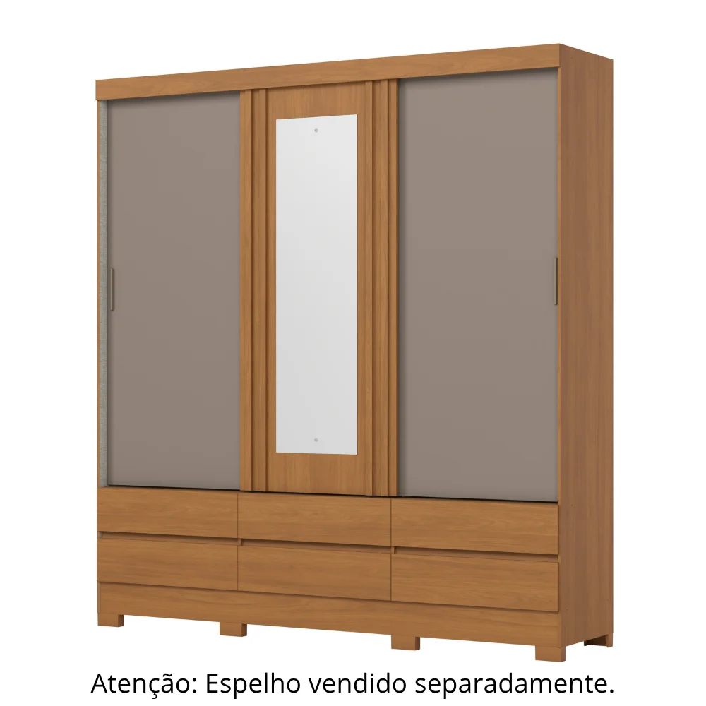 Guarda-Roupa Rodes/ B386 - Cinamomo/Off White/Avelã FLEX - Foto 9