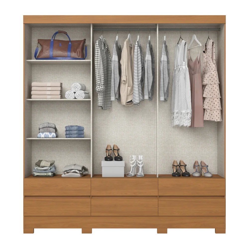 Guarda-Roupa Rodes/ B386 - Cinamomo/Off White/Avelã FLEX - Foto 10