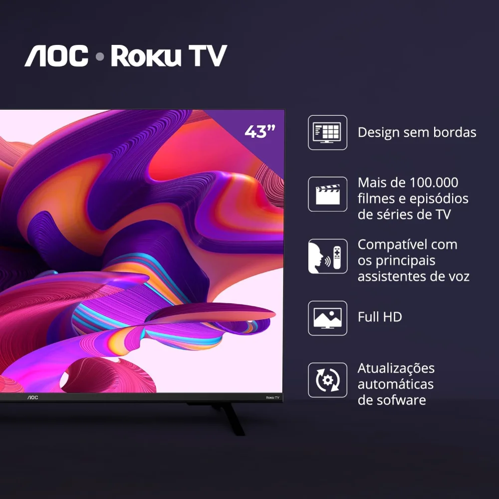 Smart TV 43 AOC ROKU LED 43S5135/78 - Foto 11