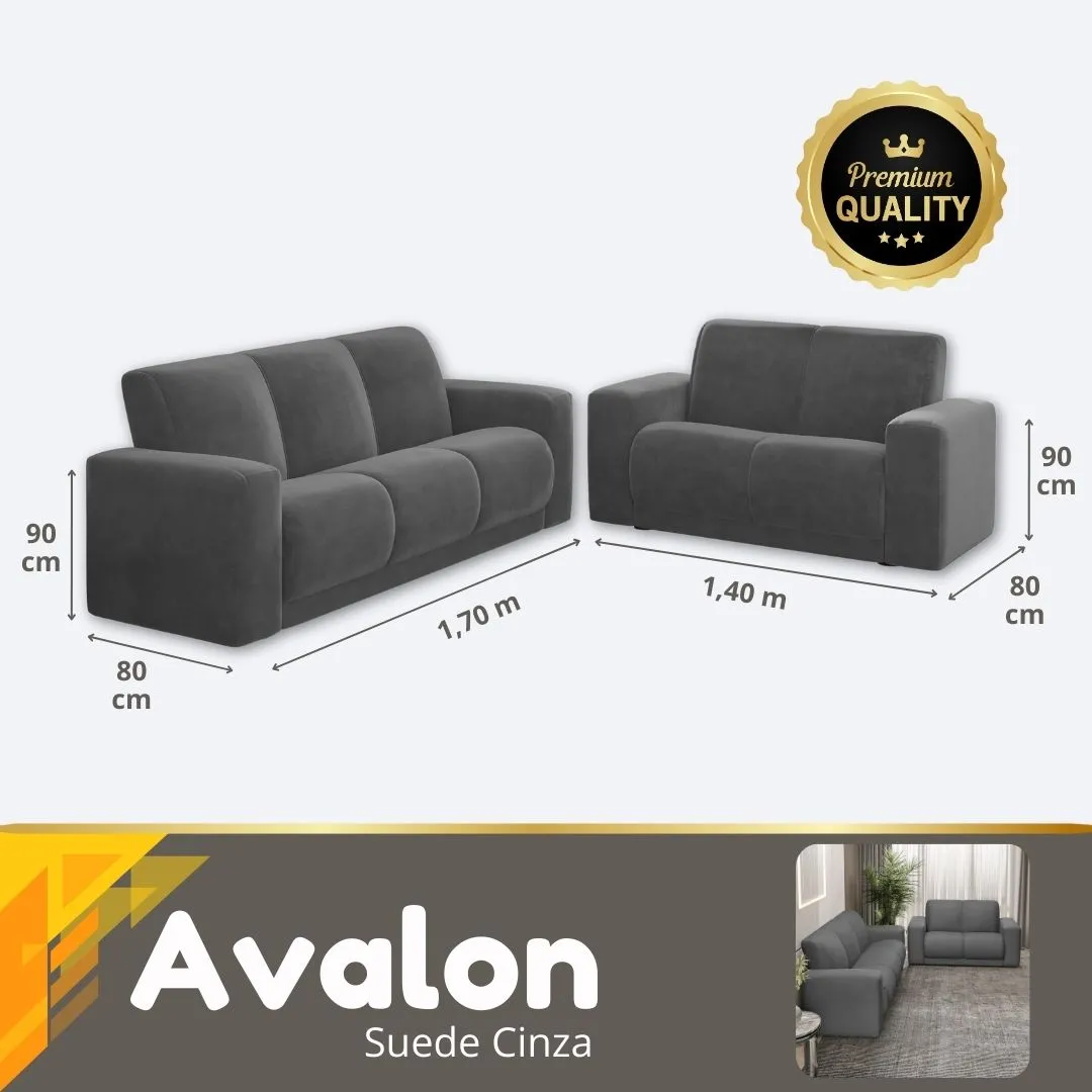 Sofa Avalon/Hawai 3x2 L - Cinza - Foto 4