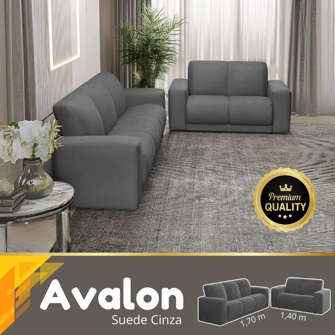 Sofa Avalon/Hawai 3x2 L - Cinza - Foto 3