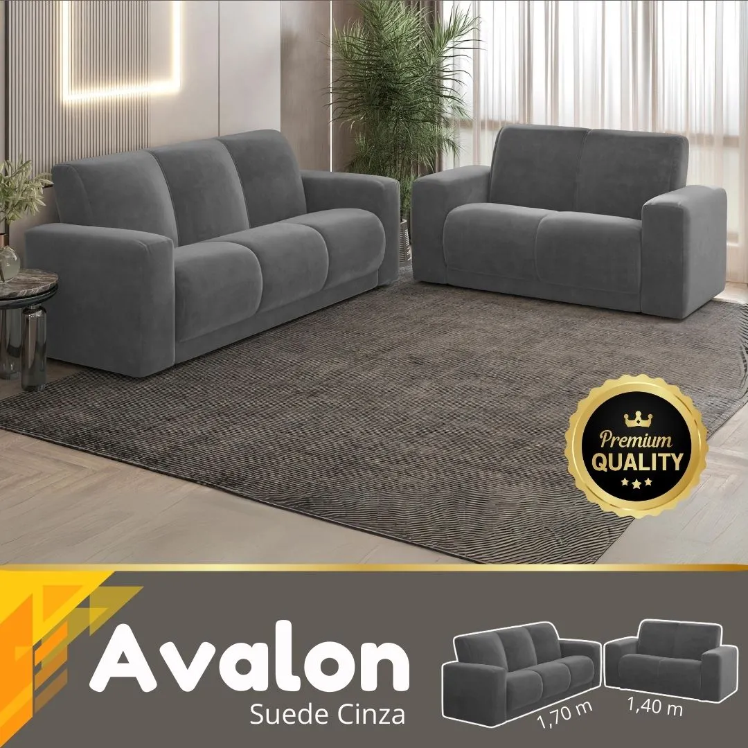 Sofa Avalon/Hawai 3x2 L - Cinza - Foto 2