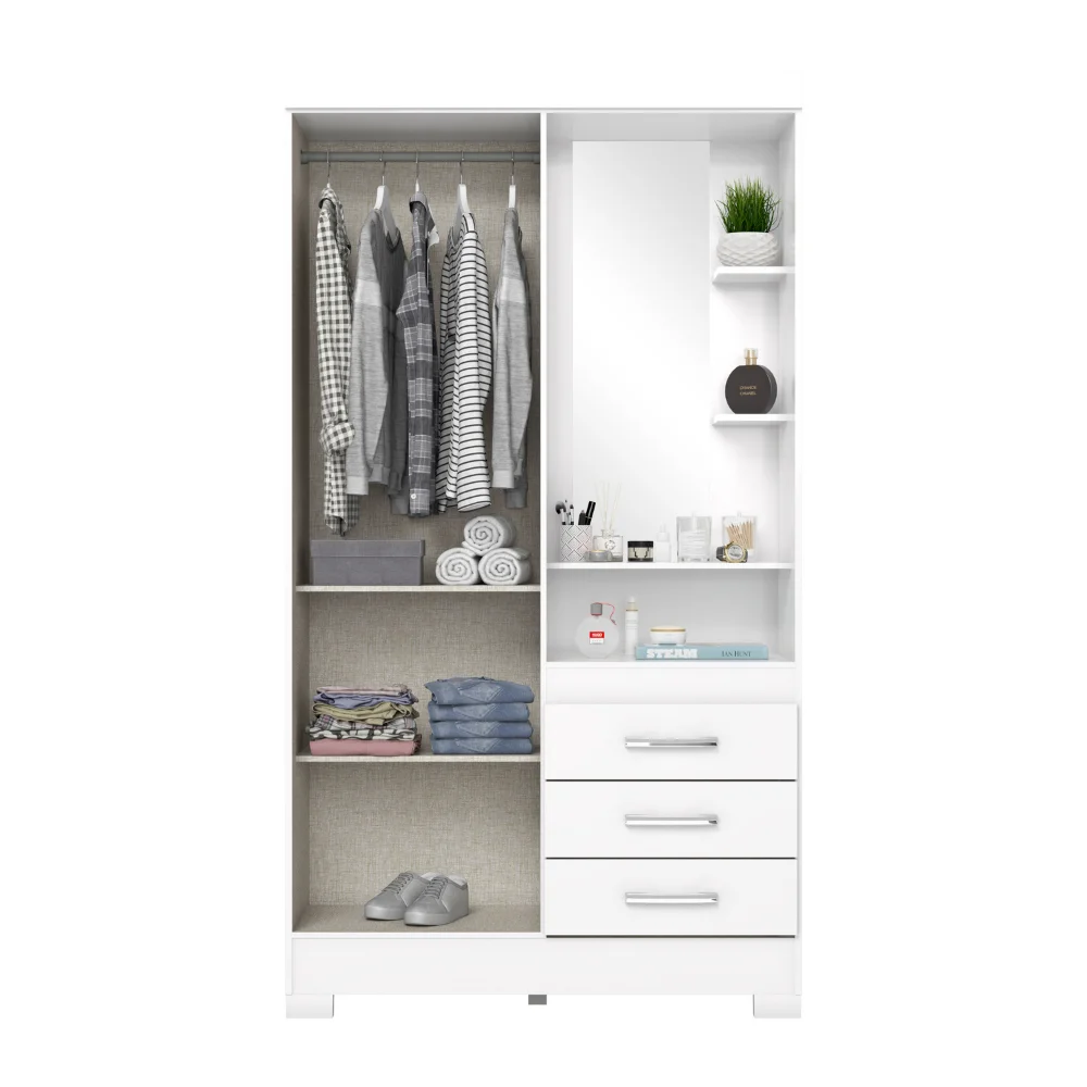 Guarda-Roupa 02 pts Galego/B64 - 66 Branco - Foto 4