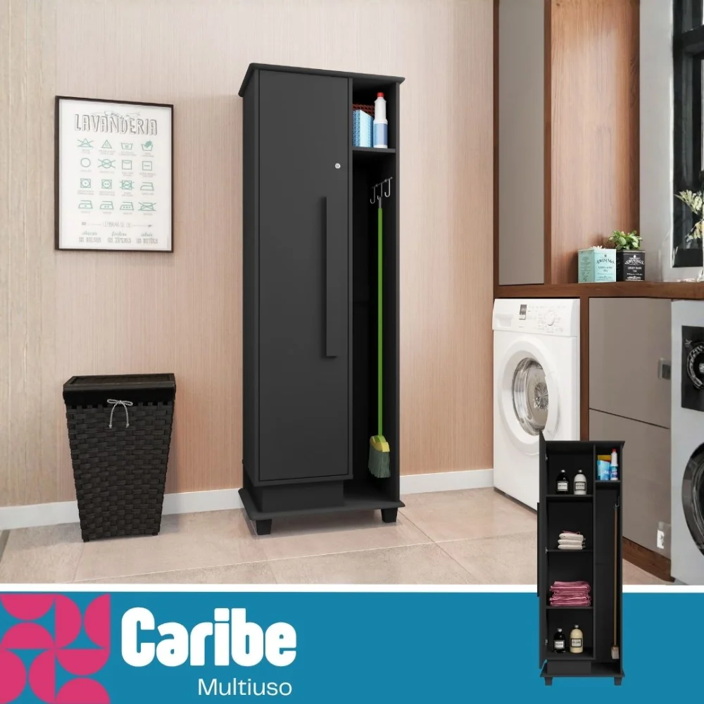 Armário Multiuso Caribe - Preto - Foto 2