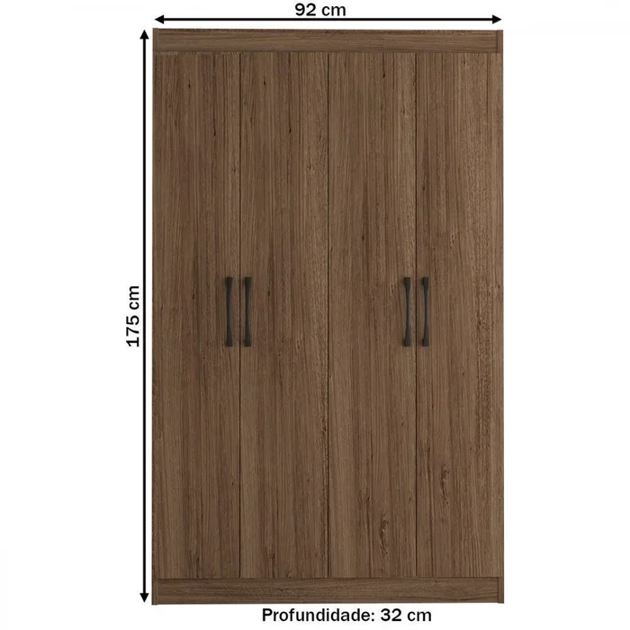 Armário Multiuso Genova 4 Pts Duetto- M5000 - Castanho - Foto 5