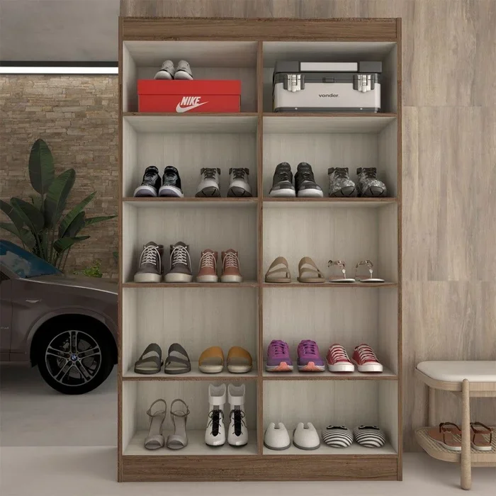 Armário Multiuso Genova 4 Pts Duetto- M5000 - Castanho - Foto 3