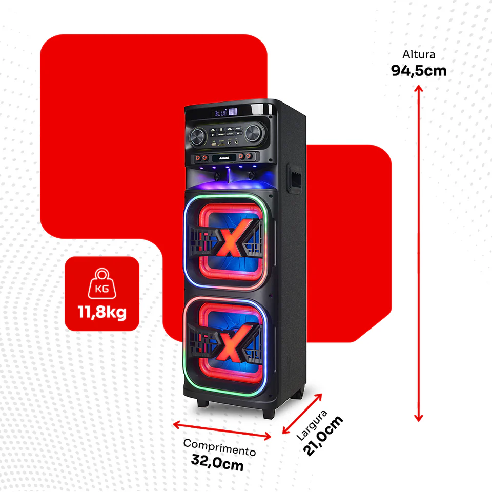 Caixa Amplificada 2100 Atx 2108M Quadradinho Bivolt Amvox - Foto 6