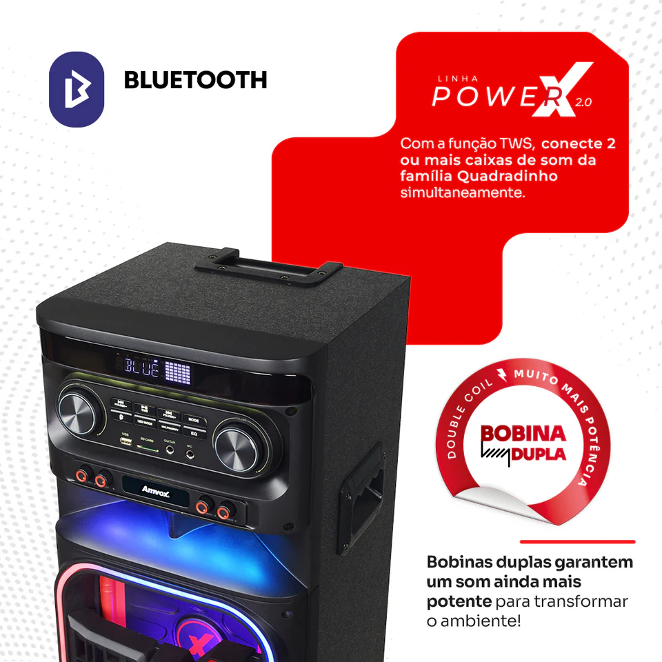 Caixa Amplificada 2100 Atx 2108M Quadradinho Bivolt Amvox - Foto 8