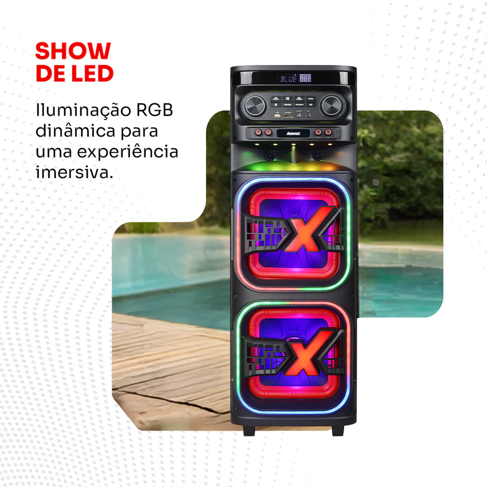 Caixa Amplificada 2100 Atx 2108M Quadradinho Bivolt Amvox - Foto 9